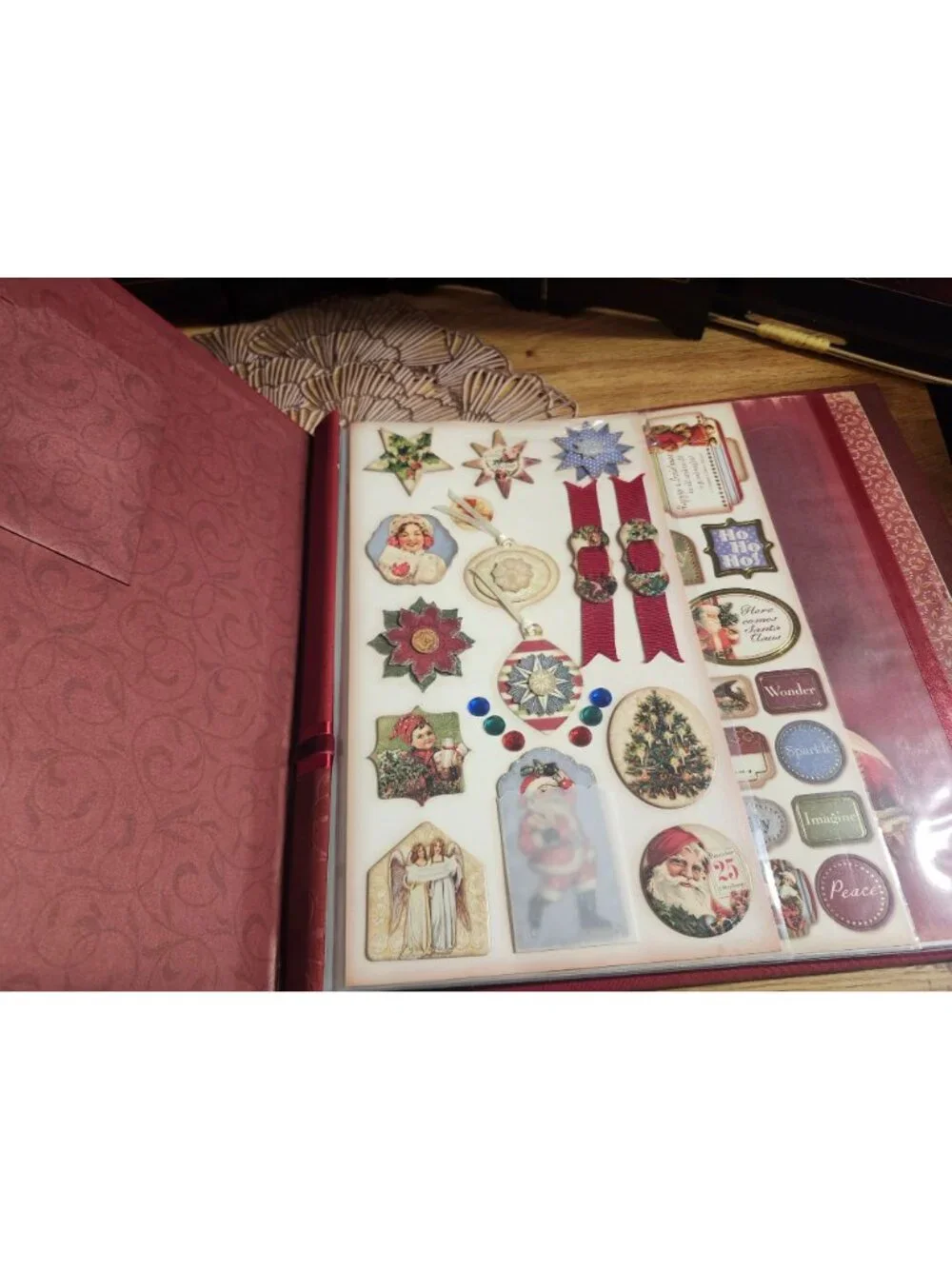 New Seasons Scrapbook Christmas Theme Red Textured Cover 12x12